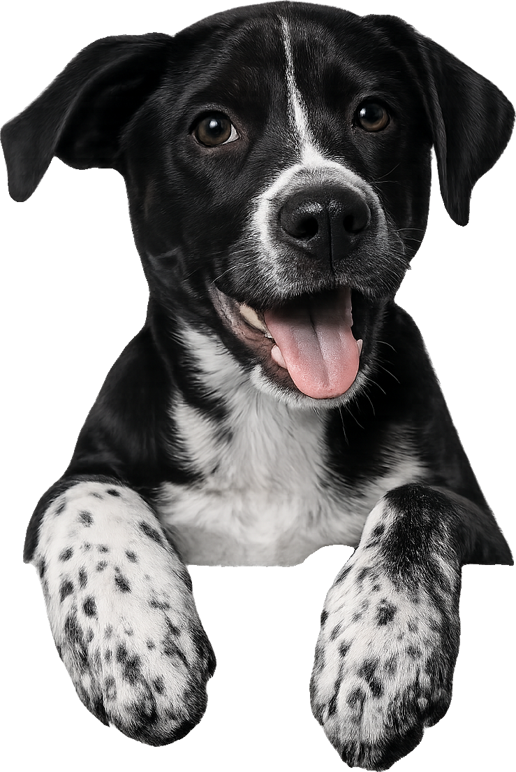Cachorro preto e branco